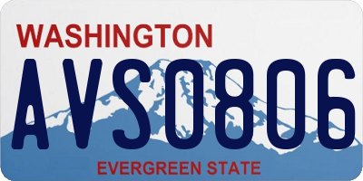 WA license plate AVS0806