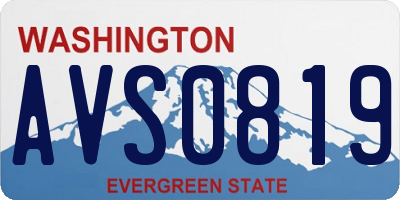 WA license plate AVS0819