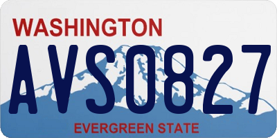 WA license plate AVS0827
