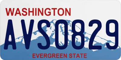 WA license plate AVS0829