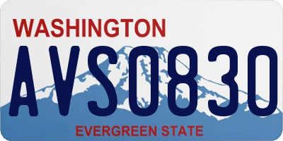 WA license plate AVS0830