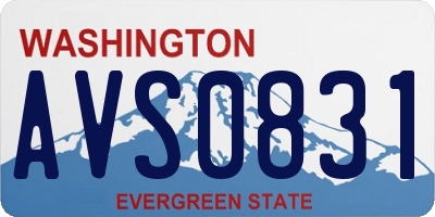 WA license plate AVS0831
