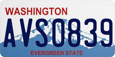 WA license plate AVS0839