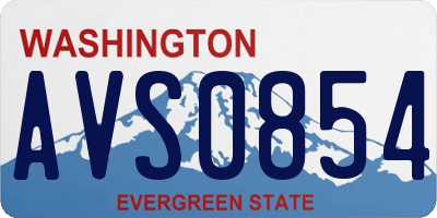 WA license plate AVS0854