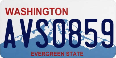 WA license plate AVS0859