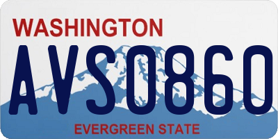 WA license plate AVS0860