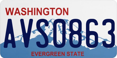 WA license plate AVS0863