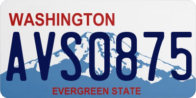 WA license plate AVS0875