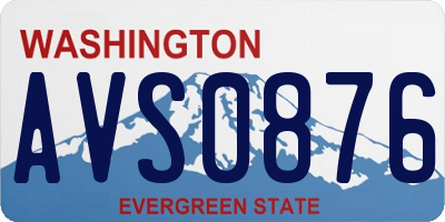 WA license plate AVS0876