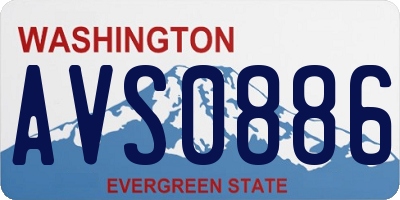WA license plate AVS0886