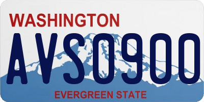 WA license plate AVS0900