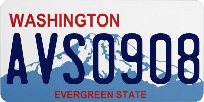 WA license plate AVS0908