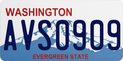 WA license plate AVS0909