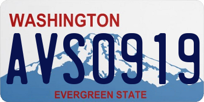 WA license plate AVS0919