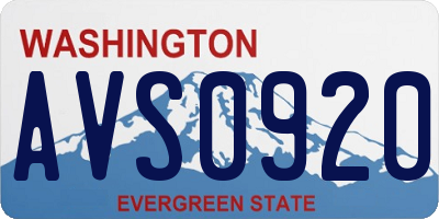 WA license plate AVS0920