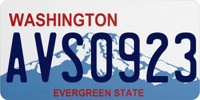 WA license plate AVS0923