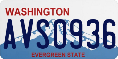 WA license plate AVS0936