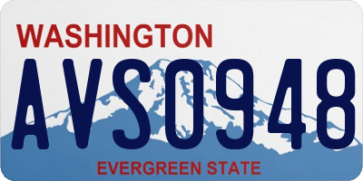 WA license plate AVS0948