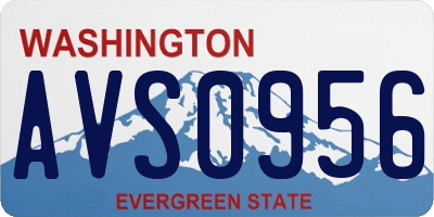 WA license plate AVS0956