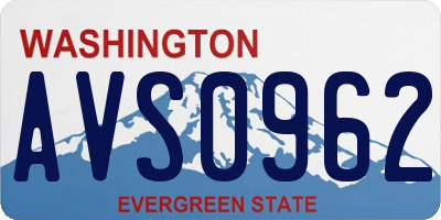 WA license plate AVS0962