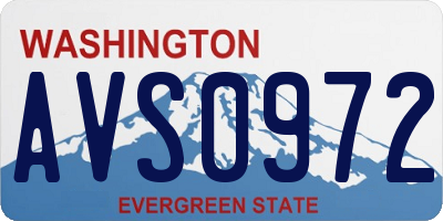 WA license plate AVS0972