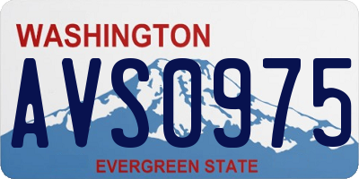 WA license plate AVS0975