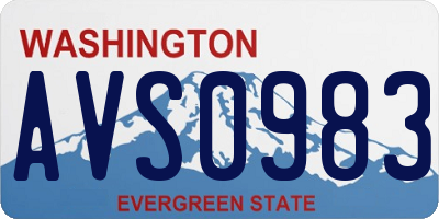 WA license plate AVS0983