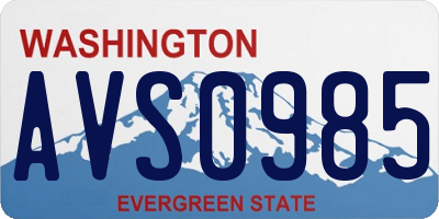 WA license plate AVS0985