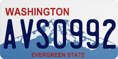 WA license plate AVS0992