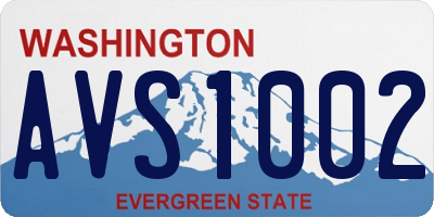 WA license plate AVS1002