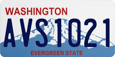WA license plate AVS1021