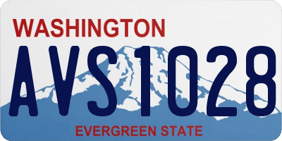 WA license plate AVS1028