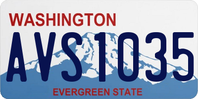 WA license plate AVS1035