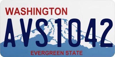 WA license plate AVS1042