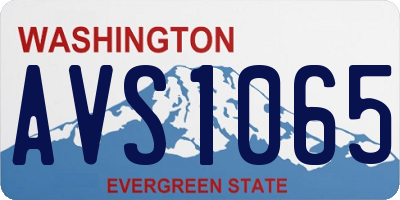 WA license plate AVS1065