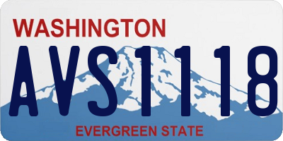WA license plate AVS1118