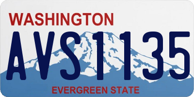 WA license plate AVS1135