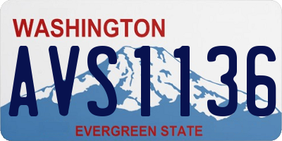 WA license plate AVS1136