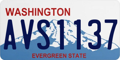 WA license plate AVS1137