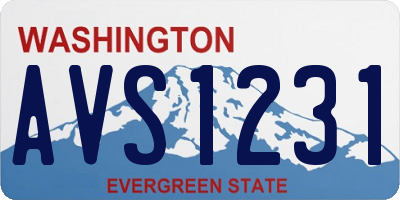 WA license plate AVS1231