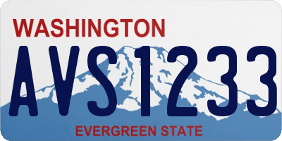 WA license plate AVS1233