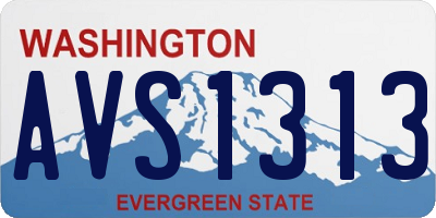 WA license plate AVS1313