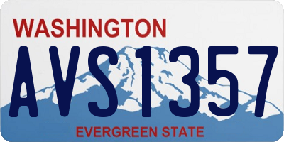 WA license plate AVS1357