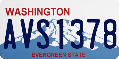 WA license plate AVS1378