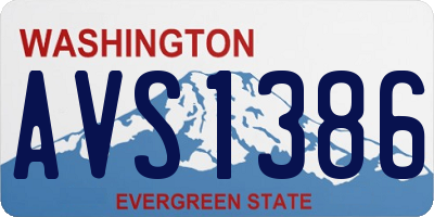 WA license plate AVS1386