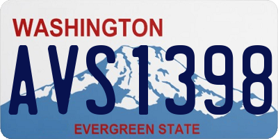 WA license plate AVS1398