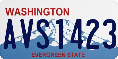 WA license plate AVS1423