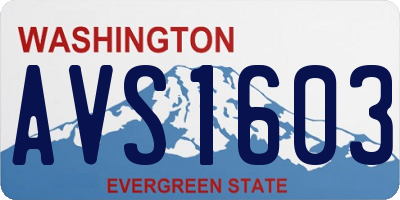 WA license plate AVS1603