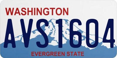 WA license plate AVS1604