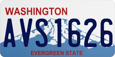 WA license plate AVS1626